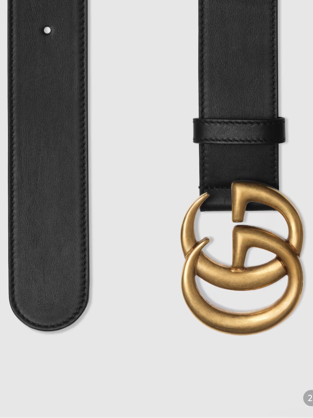 Gucci Black Leather Belt with Gold Accent - Picture 5 of 5